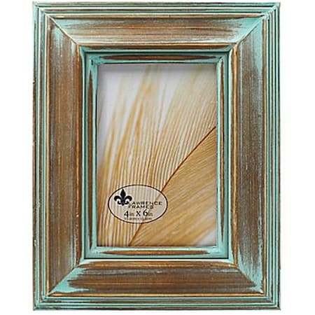 Lawrence Frames 5 x 7 in. Weathered Wood with Verdigris Wash Picture Frame, Brown 733157